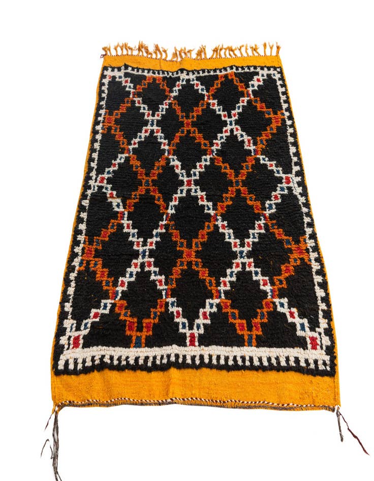 Detail image of  3' 5 x 4' 5  Hand Knotted Moroccan Oriental Wool Rug