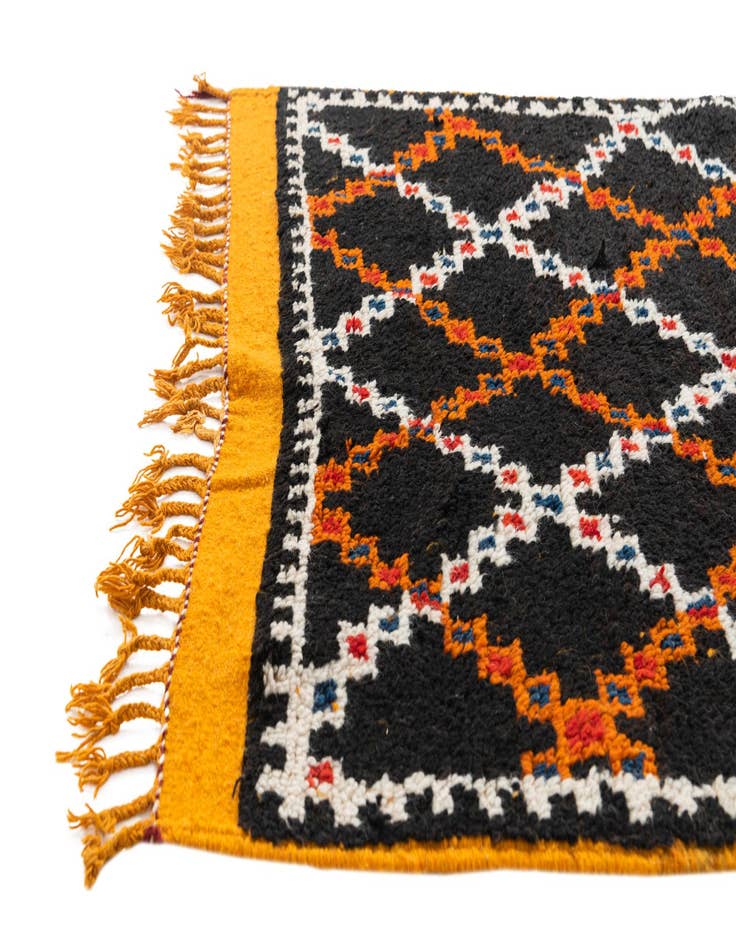 Detail image of  3' 5 x 4' 5  Hand Knotted Moroccan Oriental Wool Rug