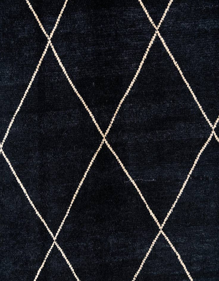 Detail image of  6' 8 x 10'  Hand Knotted Moroccan Wool Rug