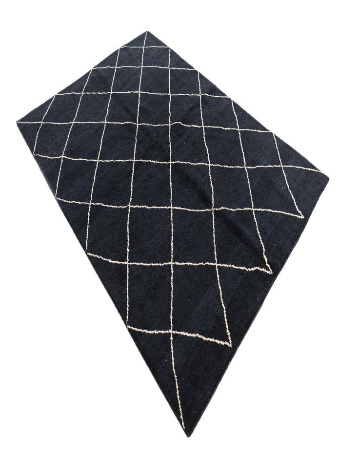 Detail image of  5' 7 x 8'  Hand Knotted Moroccan Wool Rug