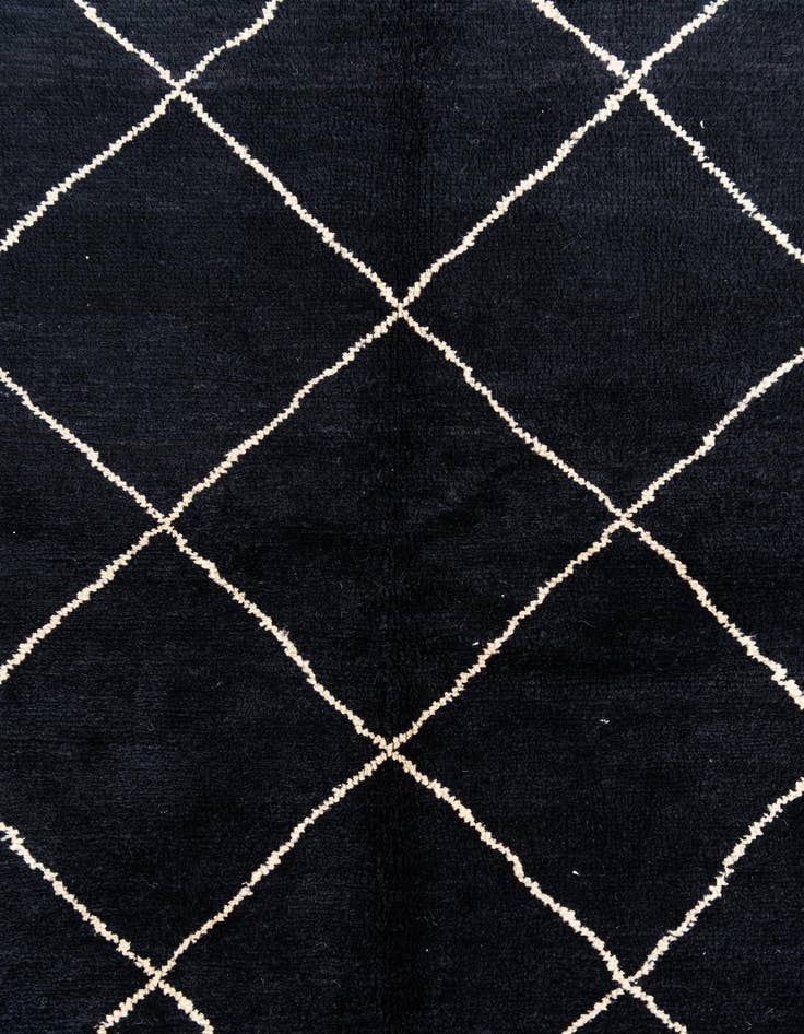 Detail image of  5' 7 x 8'  Hand Knotted Moroccan Wool Rug