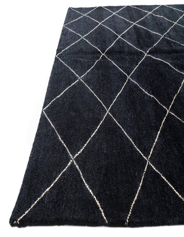 Detail image of  5' 8 x 8'  Hand Knotted Moroccan Wool Rug