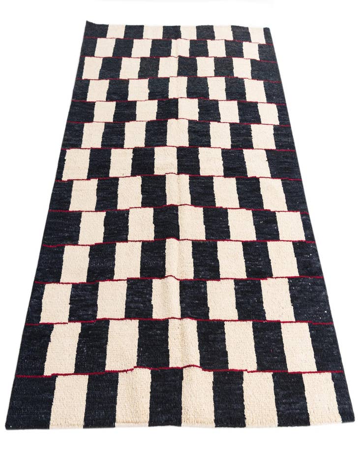 Detail image of  5' 2 x 6' 3  Hand Knotted Moroccan Wool Rug