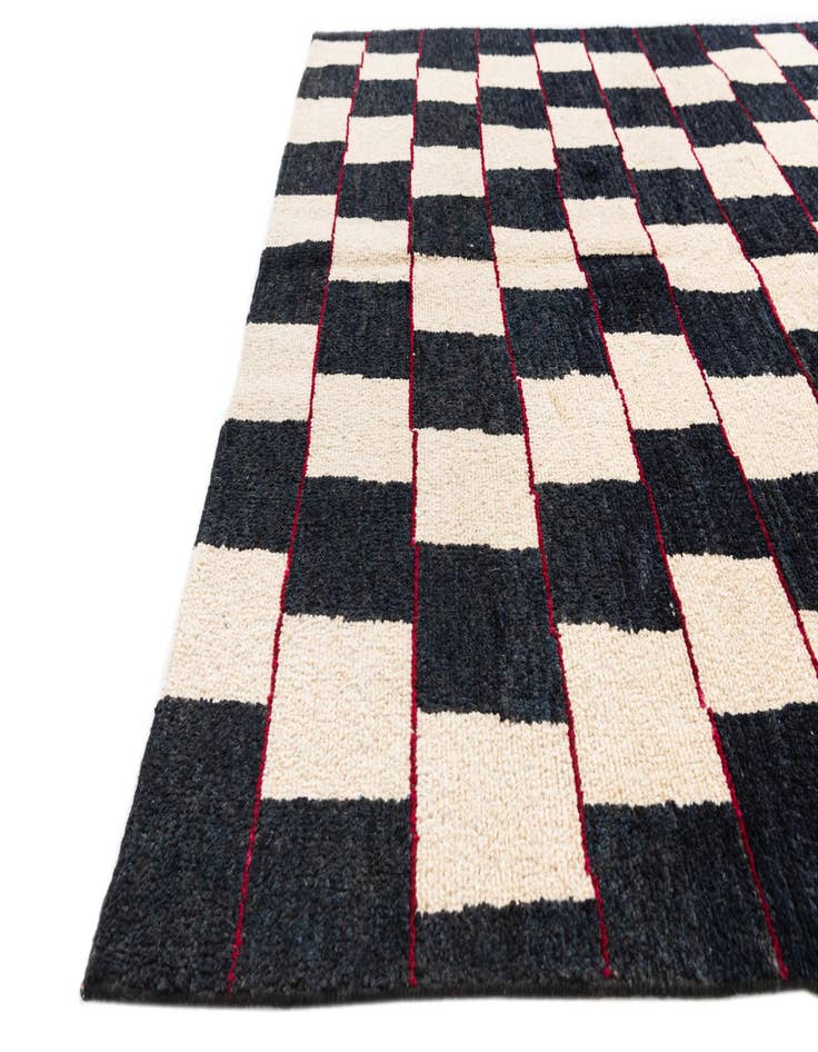 Detail image of  5' 2 x 6' 3  Hand Knotted Moroccan Wool Rug