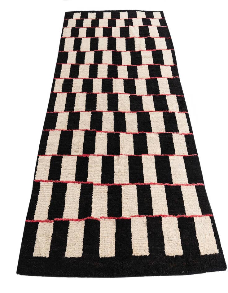 Detail image of  5' 4 x 8'  Hand Knotted Moroccan Wool Rug