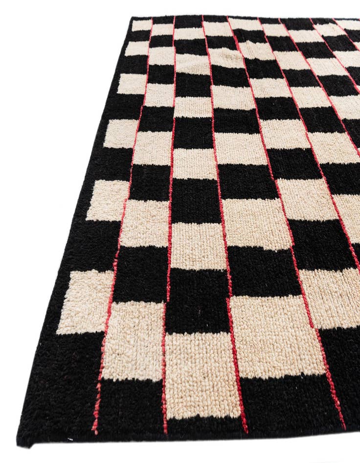 Detail image of  5' 4 x 8'  Hand Knotted Moroccan Wool Rug