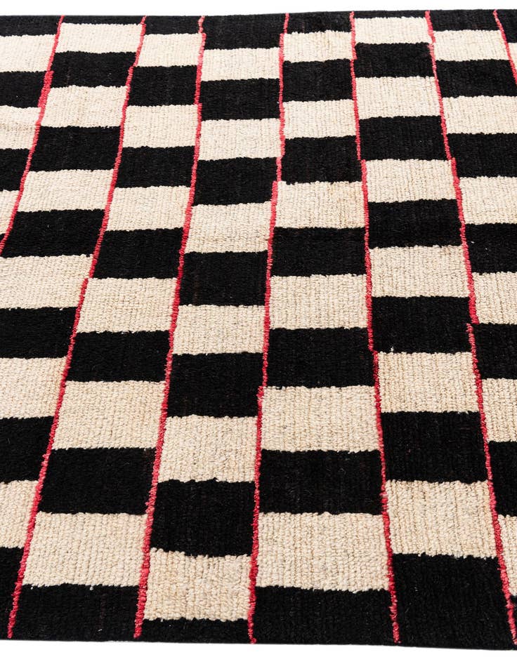 Detail image of  5' 4 x 8'  Hand Knotted Moroccan Wool Rug