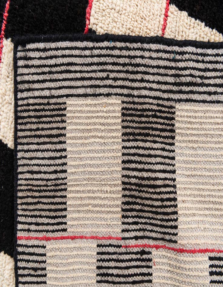 Detail image of  5' 4 x 8'  Hand Knotted Moroccan Wool Rug