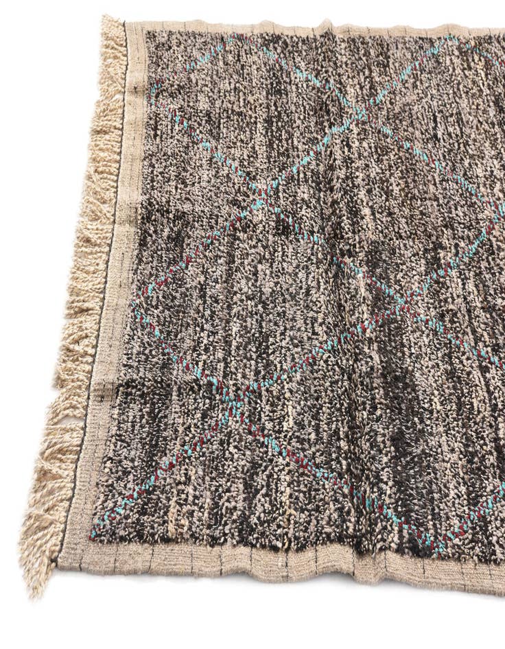 Detail image of  5' 2 x 8' 3  Hand Knotted Moroccan Wool Rug