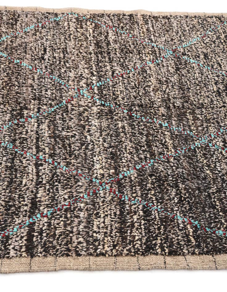 Detail image of  5' 2 x 8' 3  Hand Knotted Moroccan Wool Rug