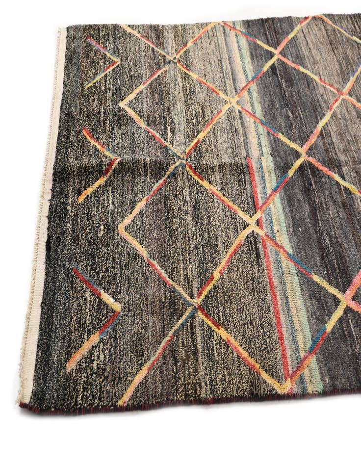 Detail image of  5' 6 x 8' 3  Hand Knotted Moroccan Wool Rug