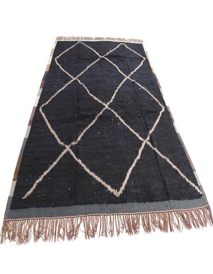 Detail image of  8' x 10'  Hand Knotted Moroccan Wool Rug