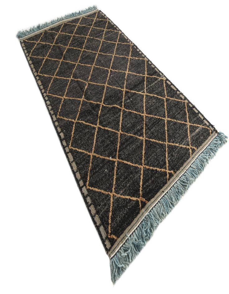 Detail image of  5' 2 x 8' 6  Hand Knotted Moroccan Wool Rug