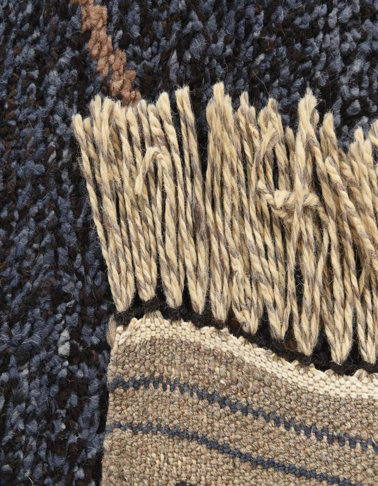 Detail image of  6' 2 x 9' 1  Hand Knotted Moroccan Wool Rug