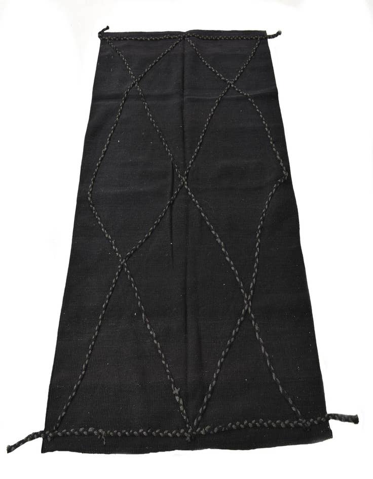 Detail image of  3' 5 x 4' 11  Hand Knotted Moroccan Wool Rug