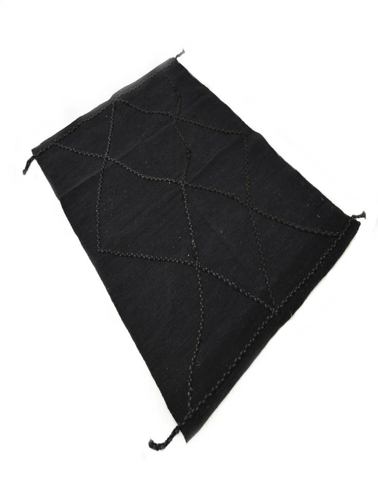 Detail image of  3' 6 x 5'  Hand Knotted Moroccan Wool Rug