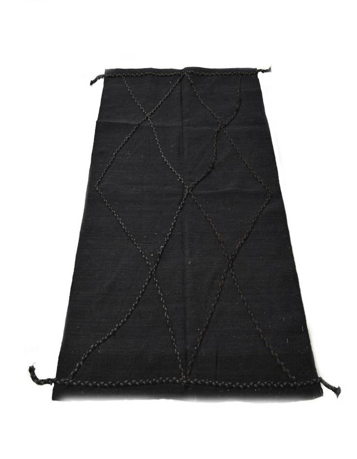 Detail image of  3' 6 x 5'  Hand Knotted Moroccan Wool Rug