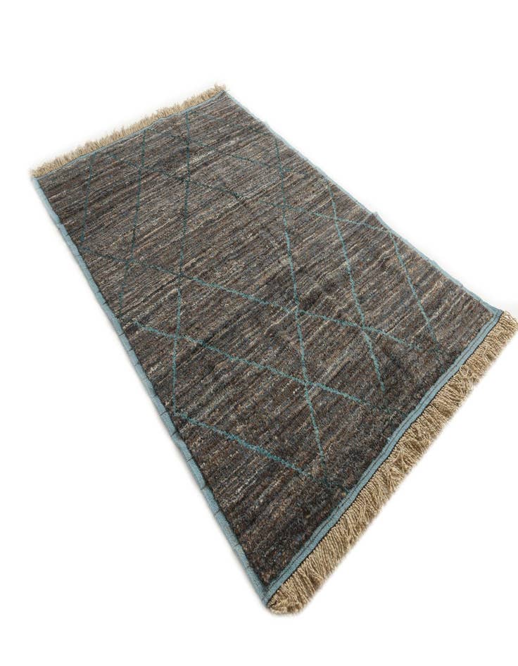 Detail image of  6' 1 x 9' 2  Hand Knotted Moroccan Wool Rug