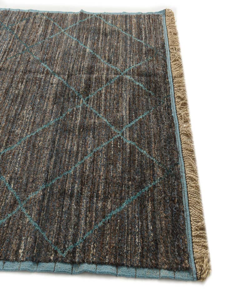Detail image of  6' 1 x 9' 2  Hand Knotted Moroccan Wool Rug