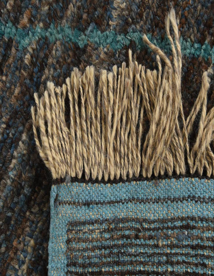 Detail image of  6' 1 x 9' 2  Hand Knotted Moroccan Wool Rug