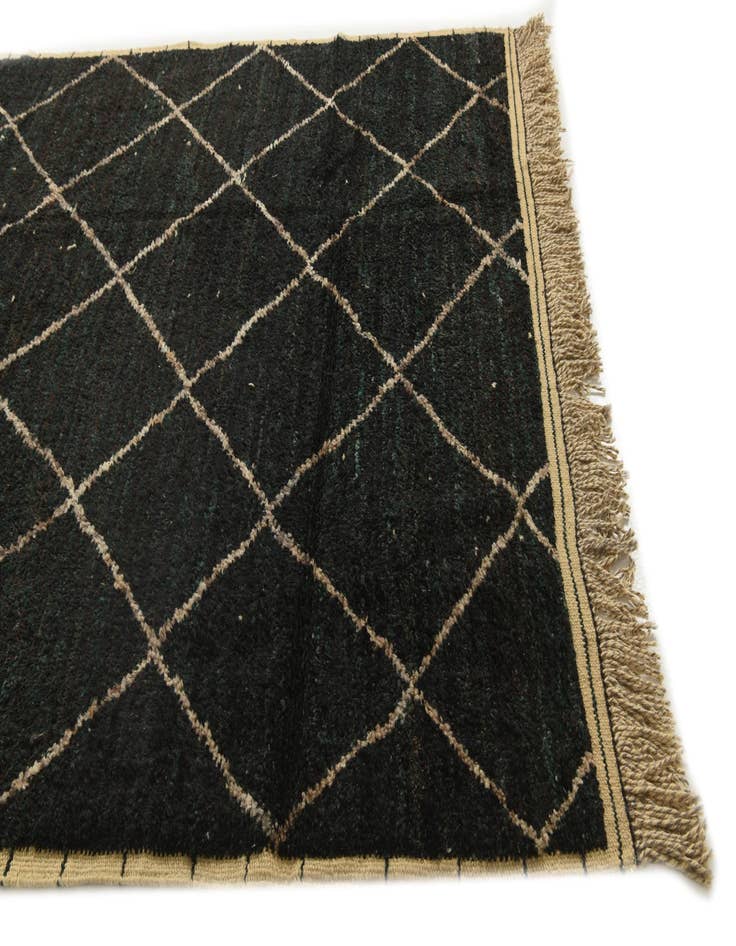 Detail image of  6' 1 x 9' 6  Hand Knotted Moroccan Wool Rug