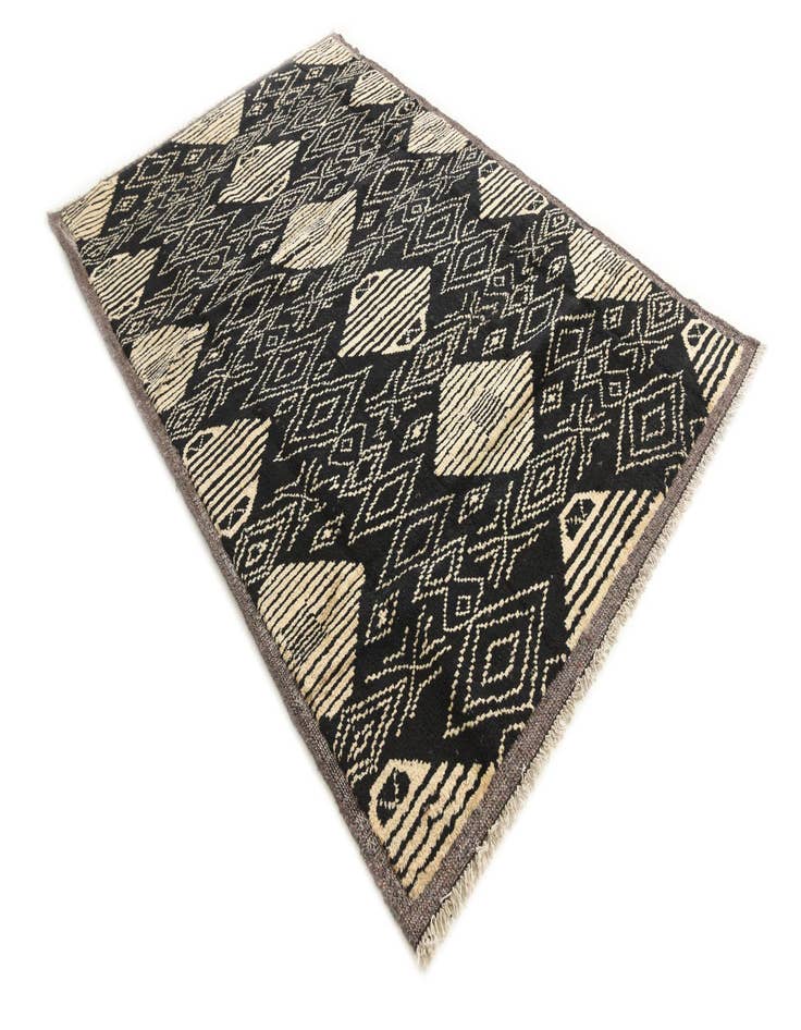 Detail image of  6' 2 x 9' 3  Hand Knotted Moroccan Wool Rug