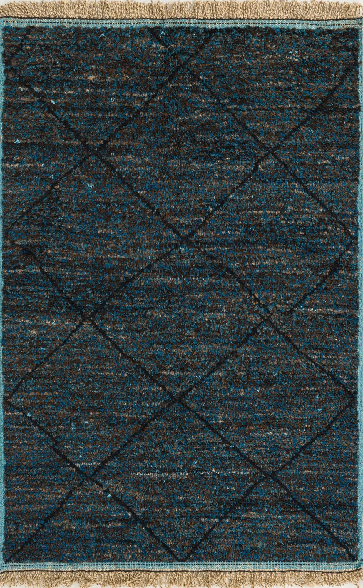  4' 3 x 6' 5  Hand Knotted Moroccan Wool Rug