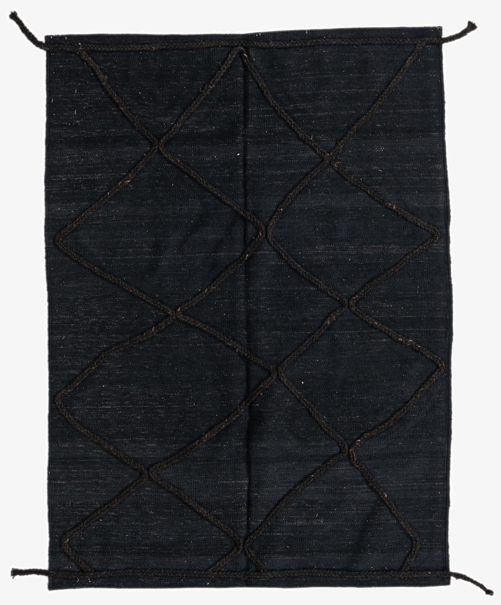  4' 3 x 5' 10  Hand Knotted Moroccan Wool Rug