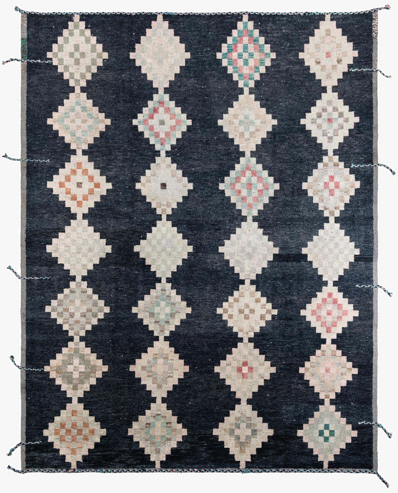 9' 1 x 11' 10  Hand Knotted Moroccan Wool Rug