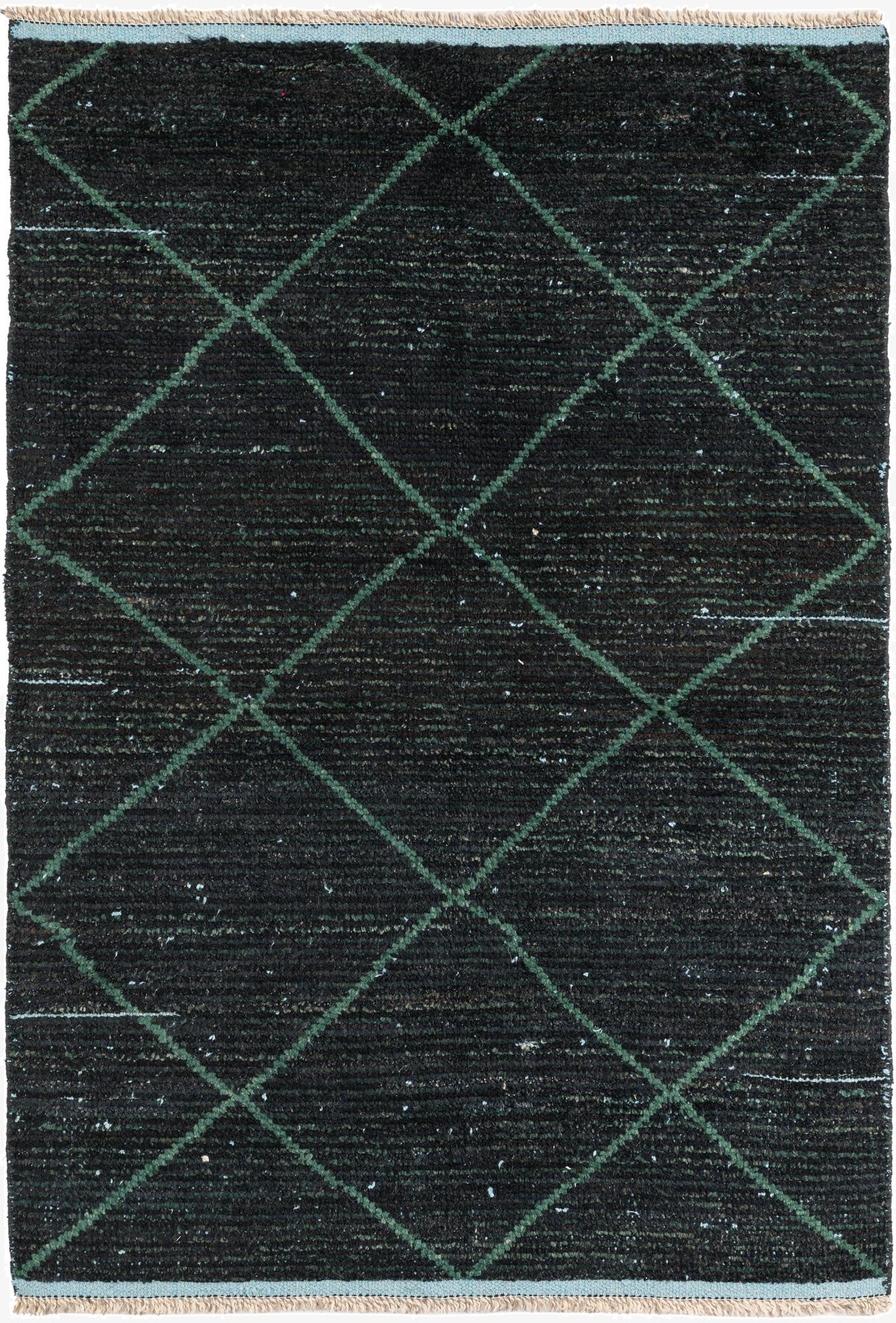  4' 1 x 6' 2  Hand Knotted Moroccan Wool Rug