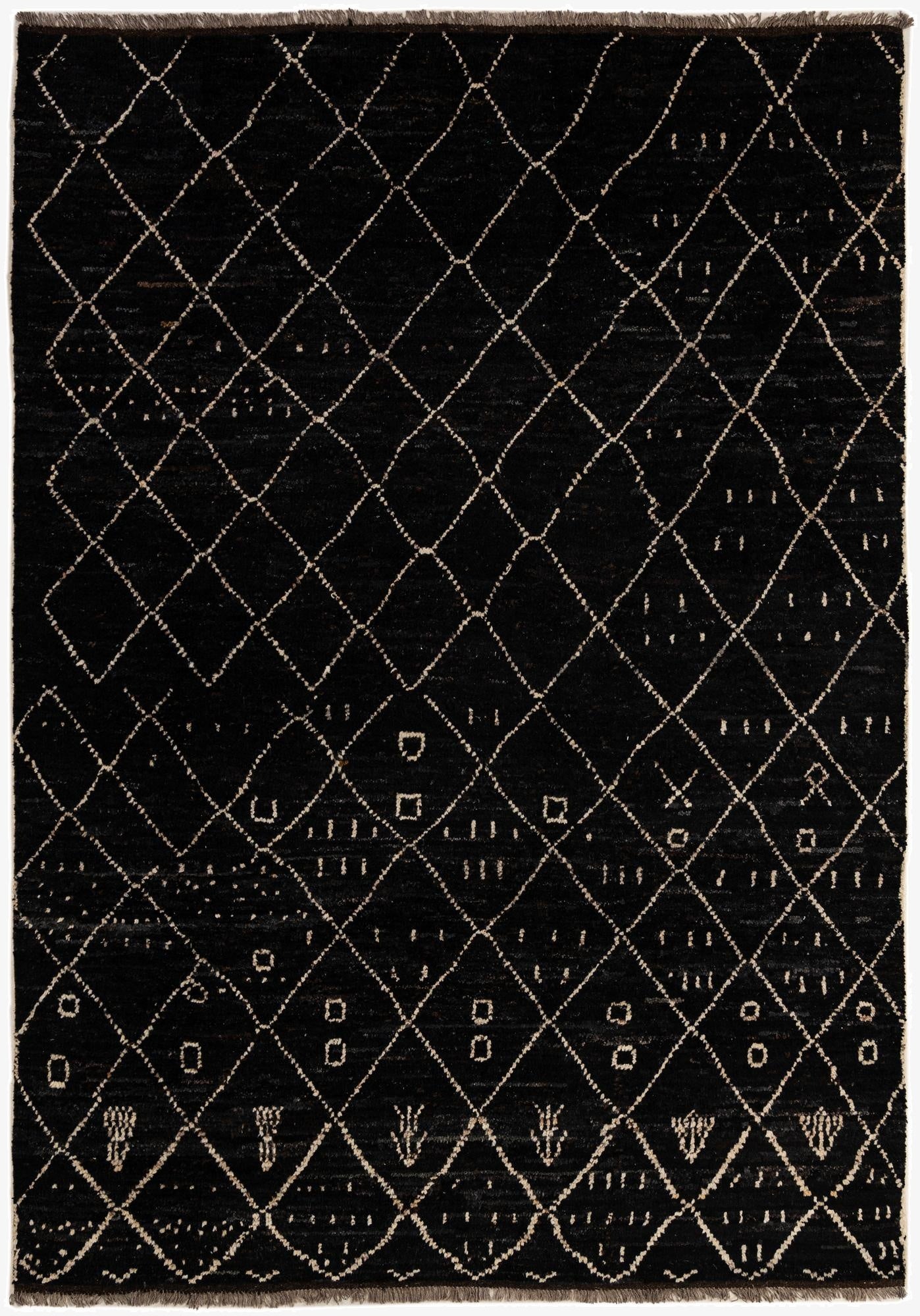  6' 8 x 9' 7  Hand Knotted Moroccan Wool Rug