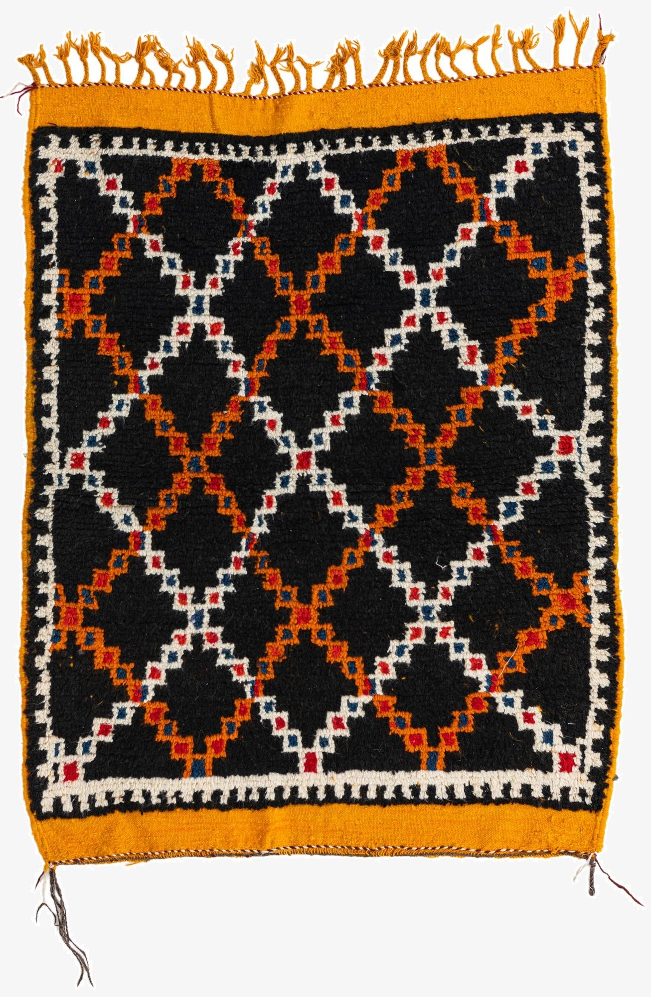  3' 5 x 4' 5  Hand Knotted Moroccan Oriental Wool Rug