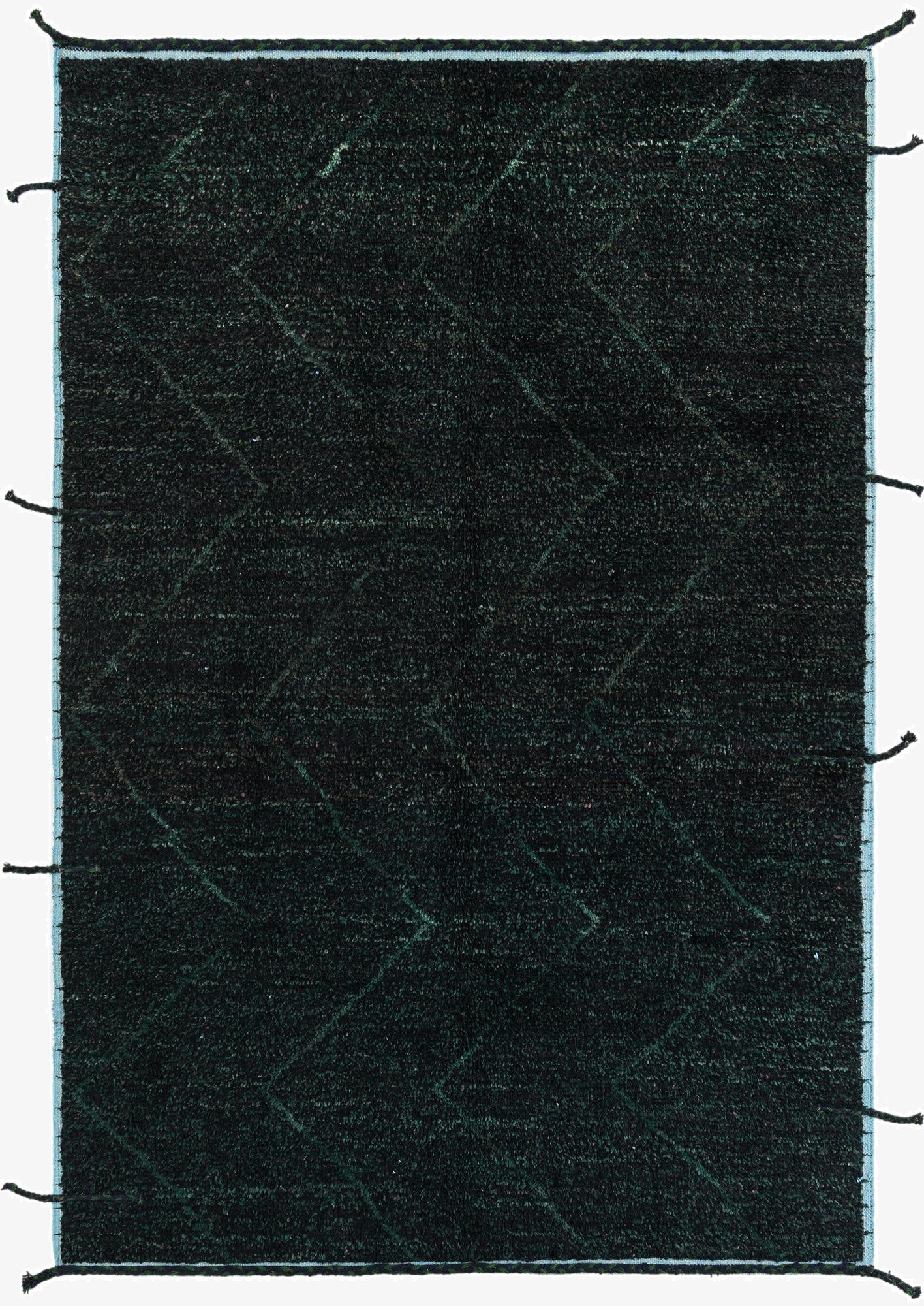  6' 3 x 9' 4  Hand Knotted Moroccan Wool Rug