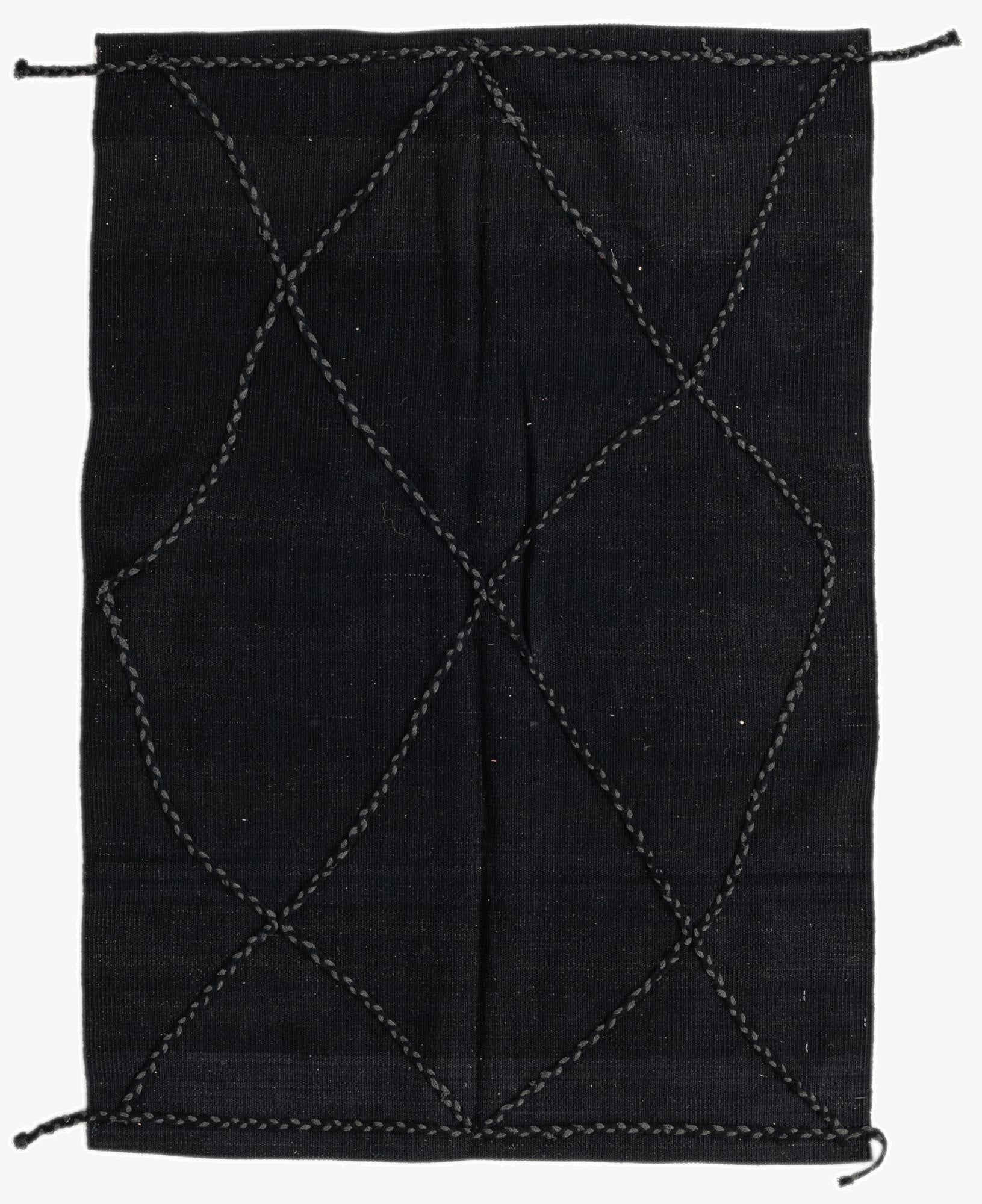  3' 5 x 4' 11  Hand Knotted Moroccan Wool Rug