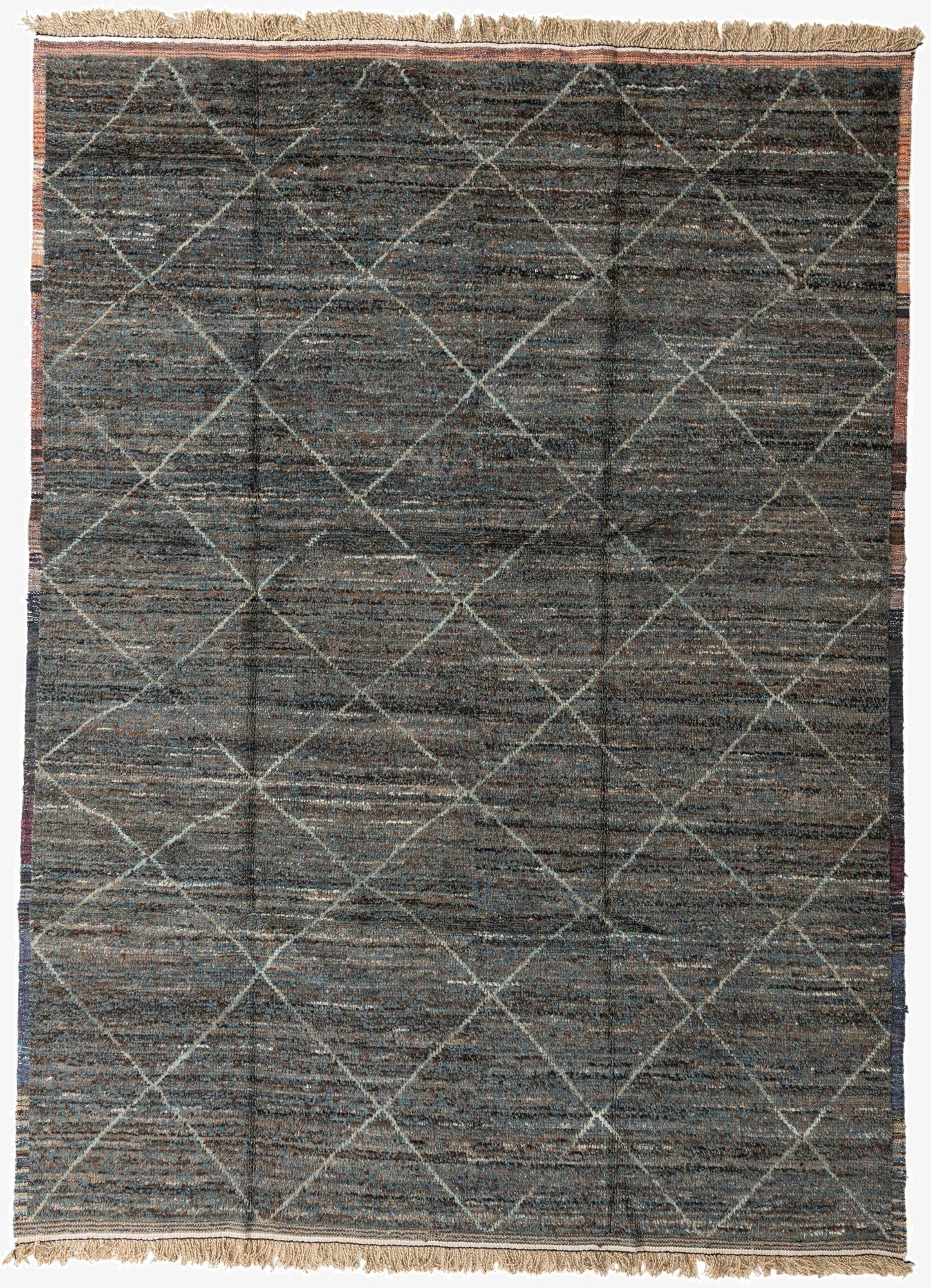  9' 5 x 12' 7  Hand Knotted Moroccan Wool Rug