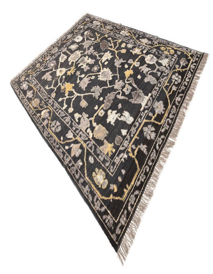 Detail image of  9' 2 x 12'  Hand Knotted Oushak Wool Rug