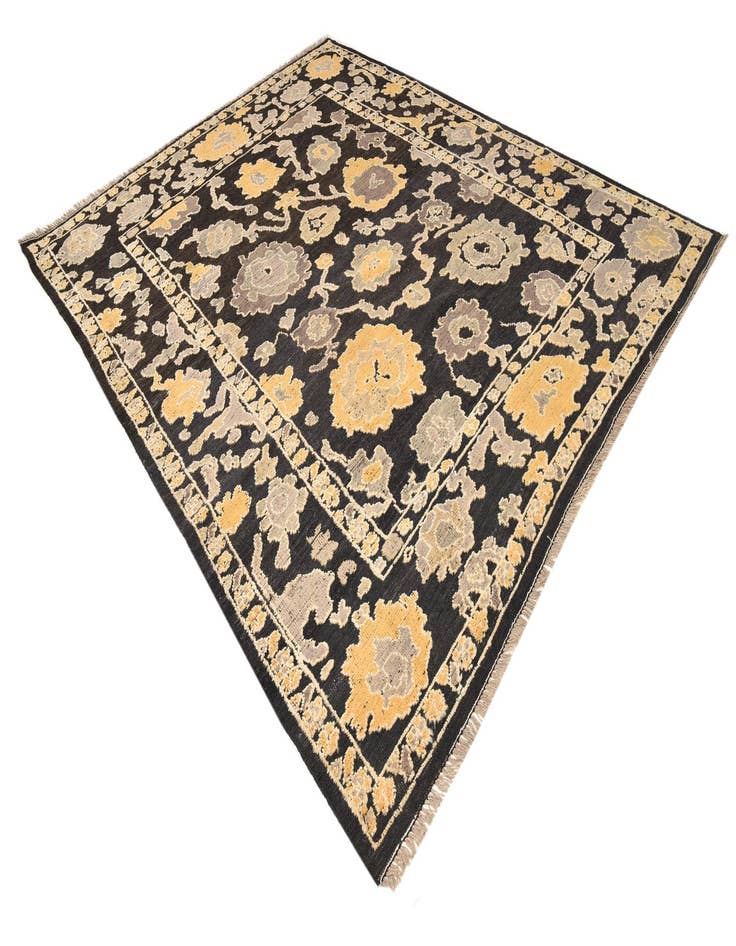 Detail image of  9' 5 x 12'  Hand Knotted Oushak Wool Rug