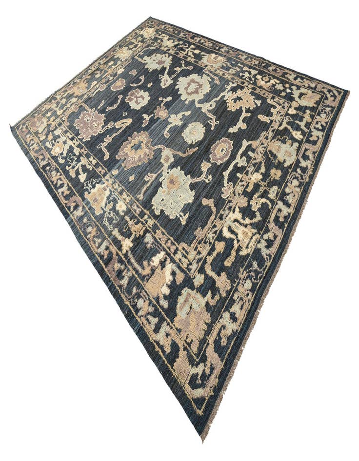 Detail image of  9' 1 x 12' 1  Hand Knotted Oushak Wool Rug