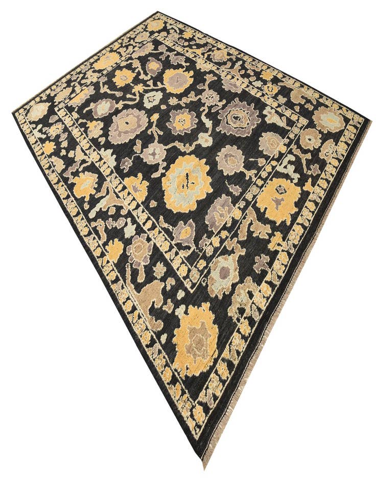 Detail image of  9' x 12' 7  Hand Knotted Oushak Wool Rug