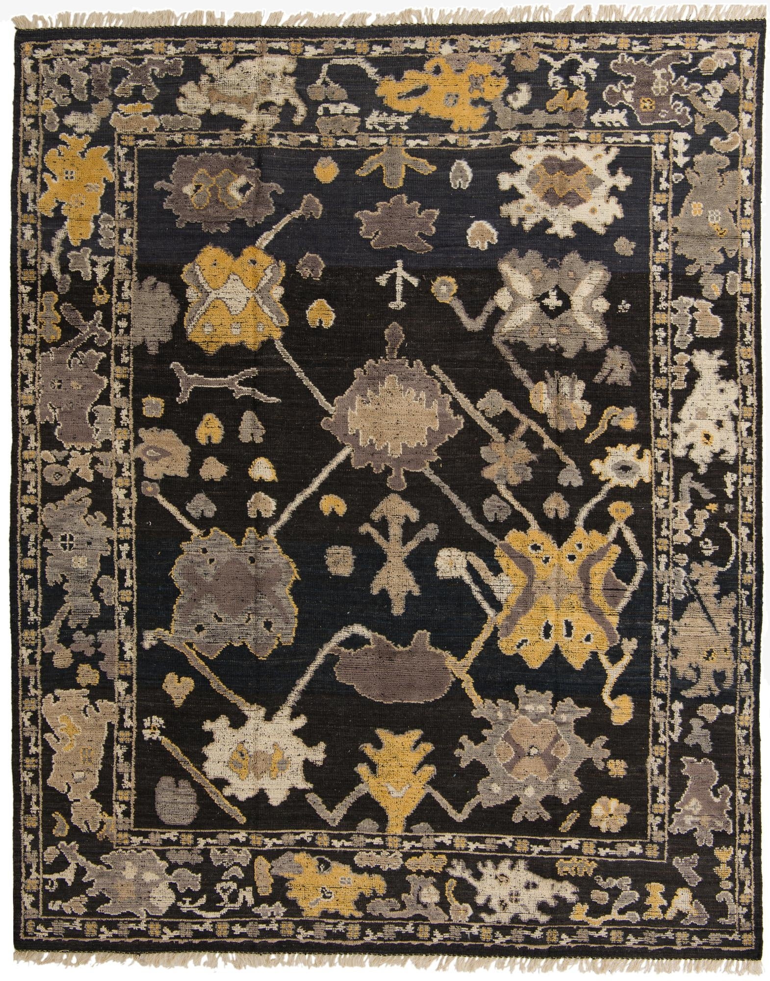  9' 4 x 11' 10  Hand Knotted Oushak Wool Rug