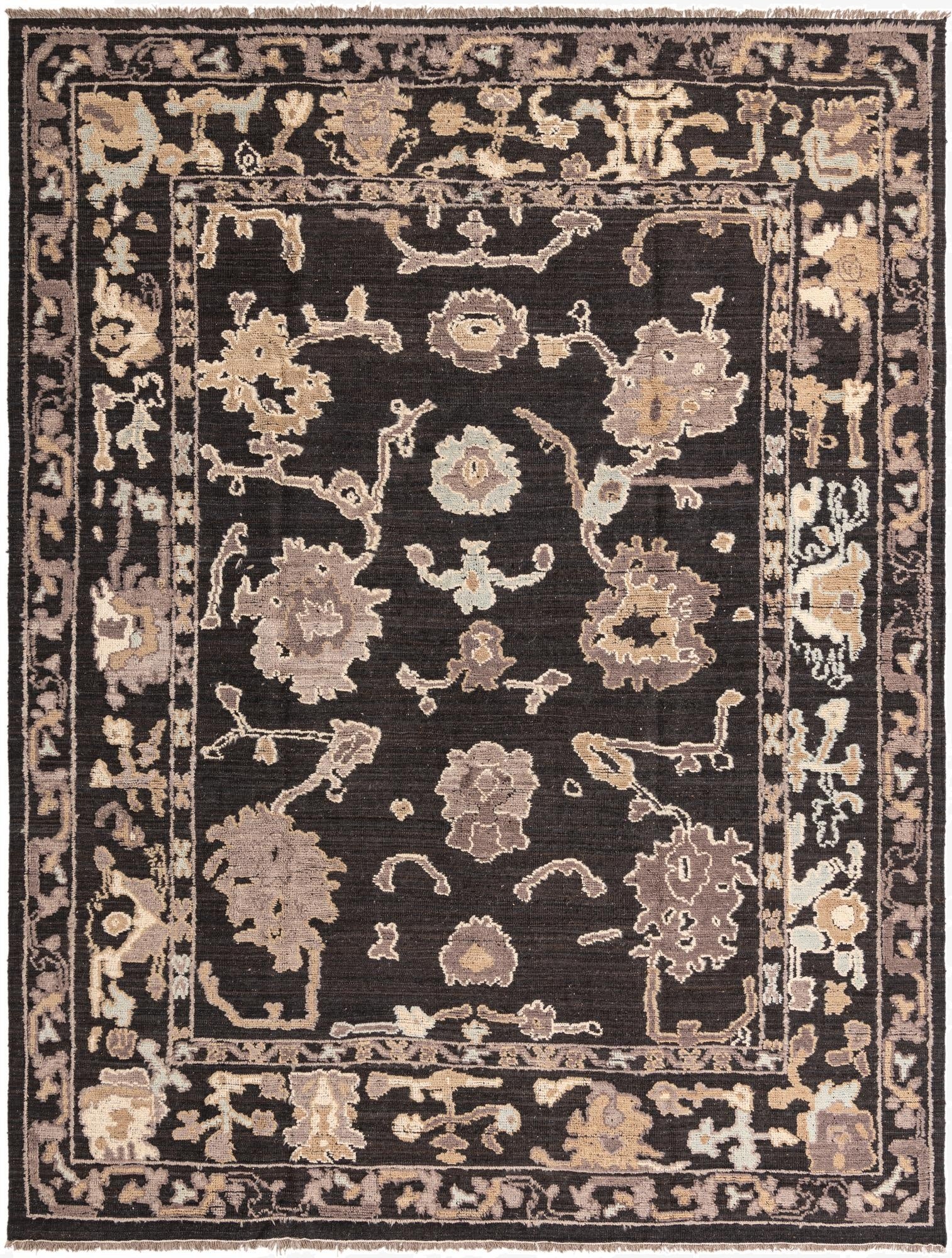  9' 4 x 12' 2  Hand Knotted Oushak Wool Rug