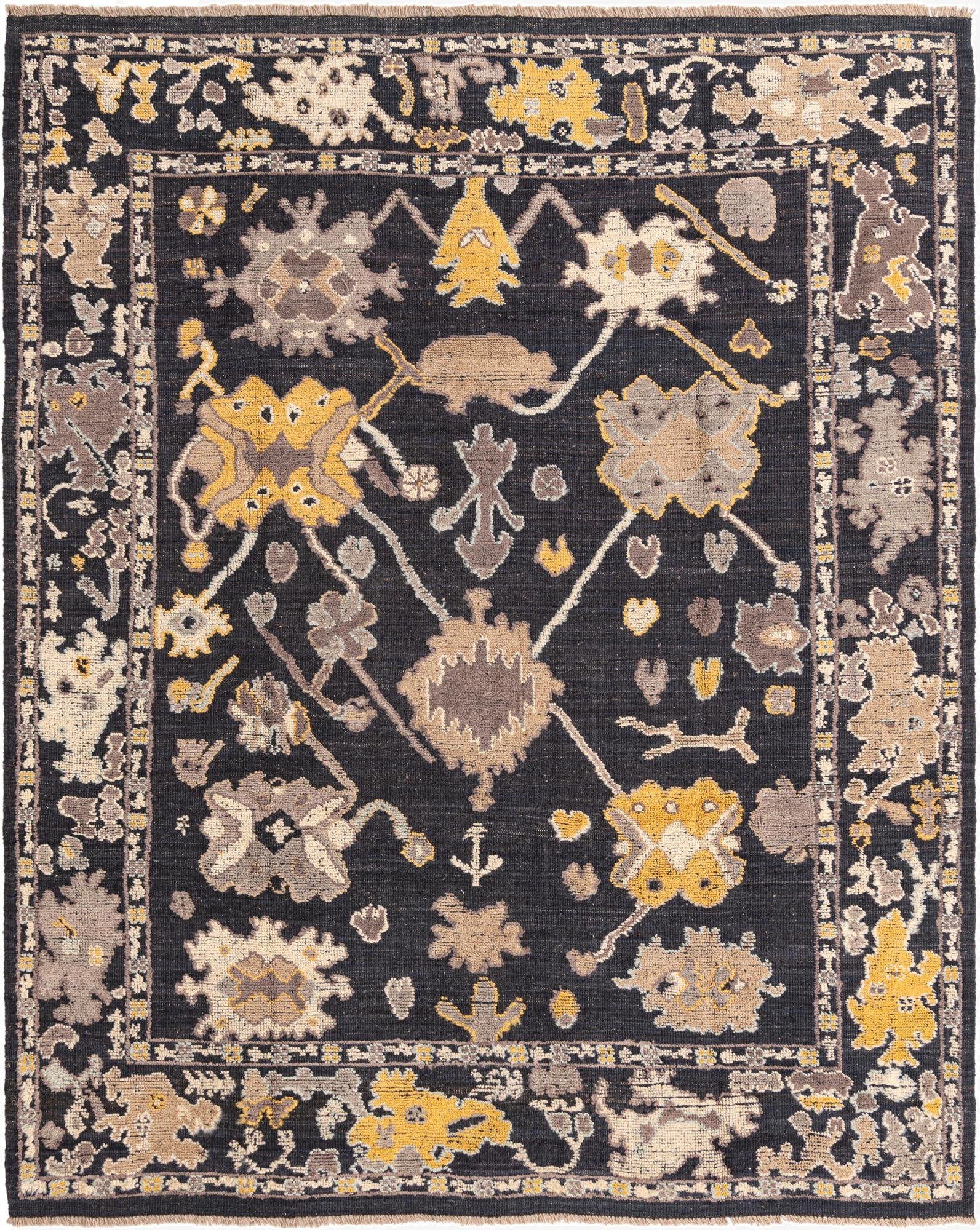  8' x 10' 2  Hand Knotted Oushak Wool Rug