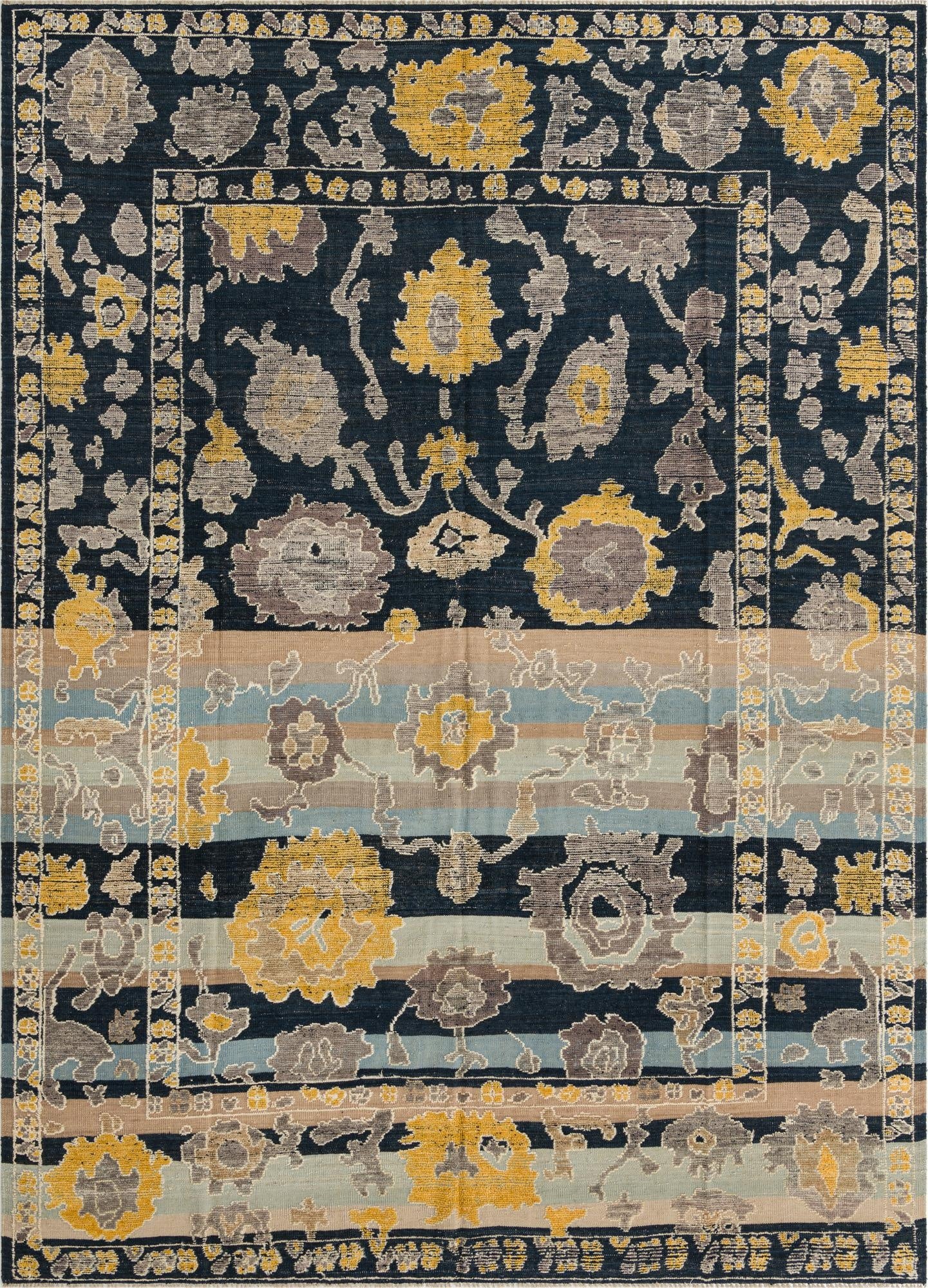  10' x 13' 10  Hand Knotted Oushak Wool Rug