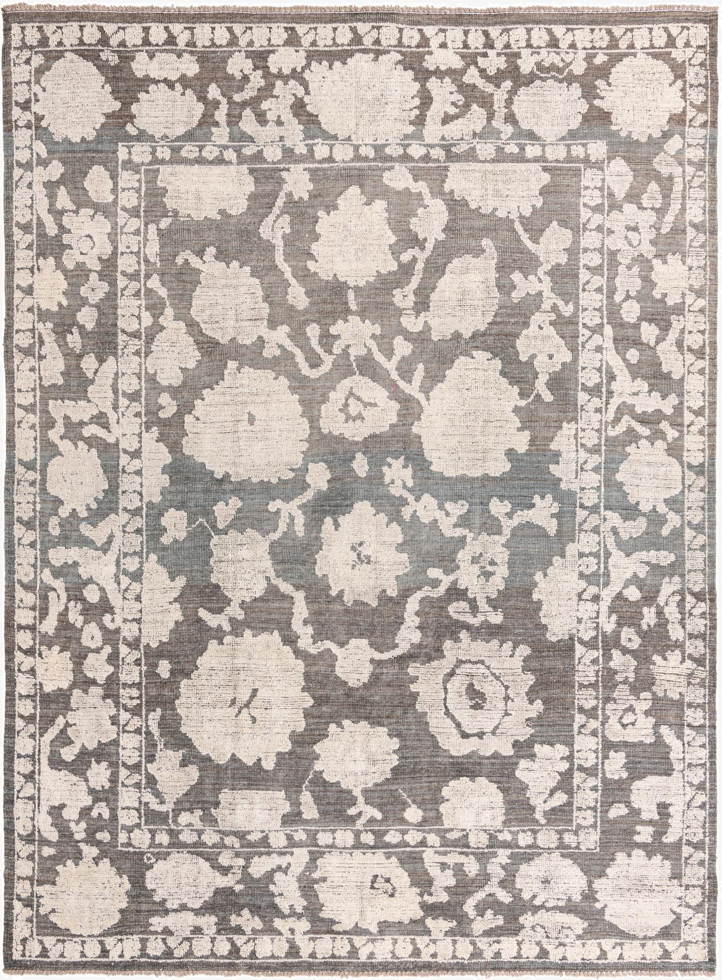  9' x 12' 4  Hand Knotted Oushak Wool Rug