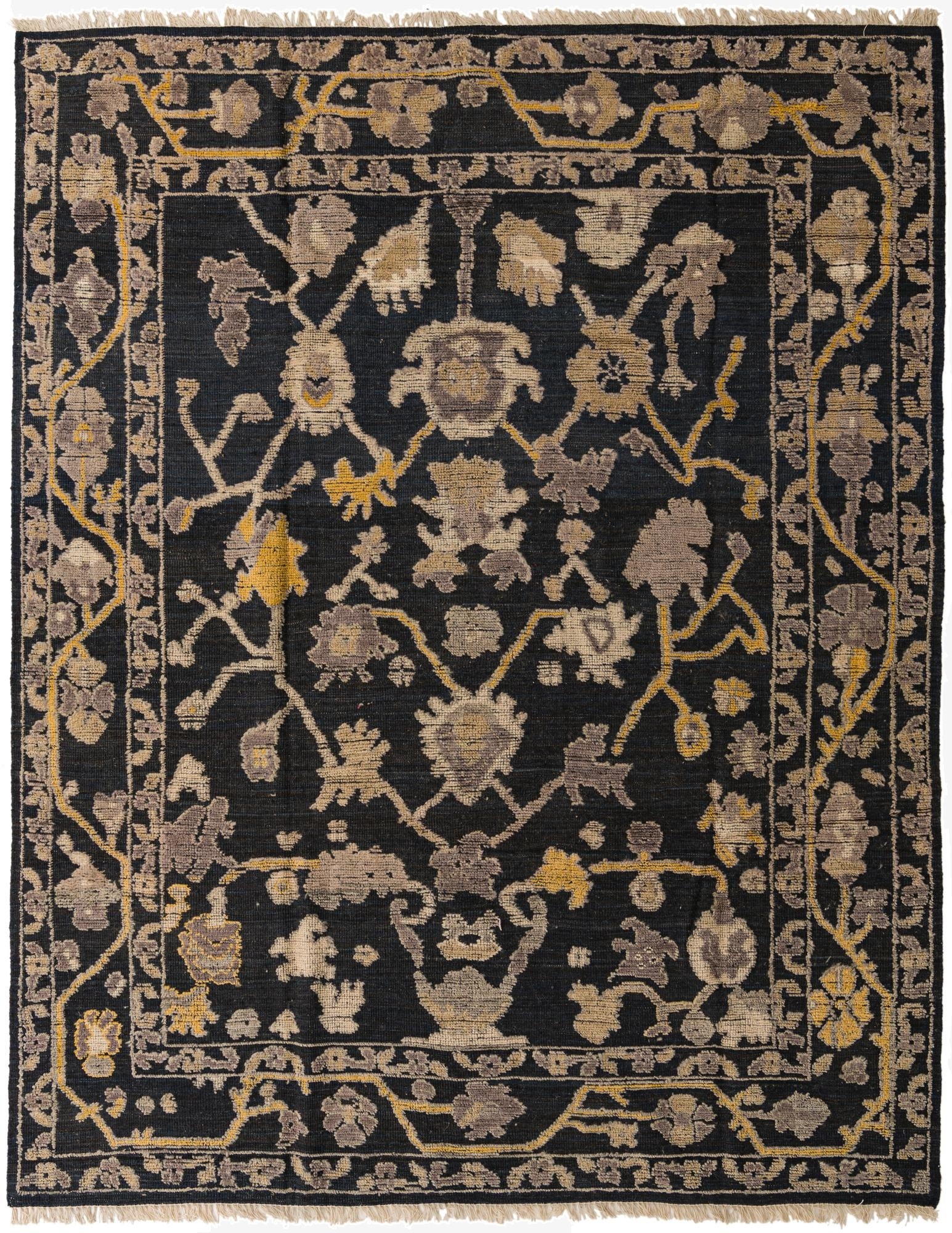  8' 2 x 10' 2  Hand Knotted Oushak Wool Rug