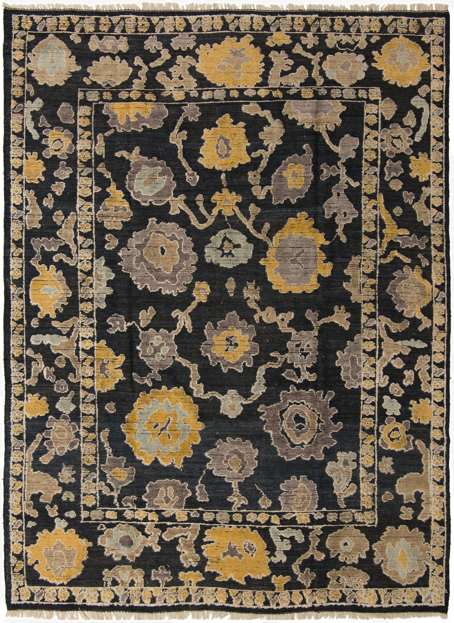  9' x 12' 2  Hand Knotted Oushak Wool Rug