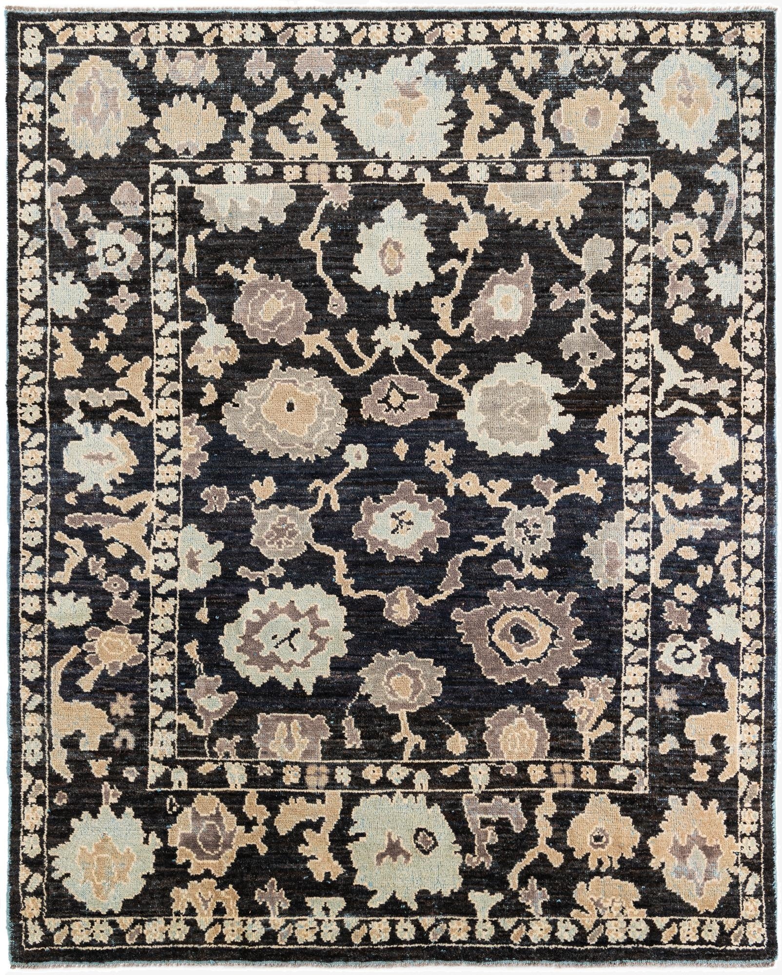  7' 10 x 9' 9  Hand Knotted Oushak Wool Rug