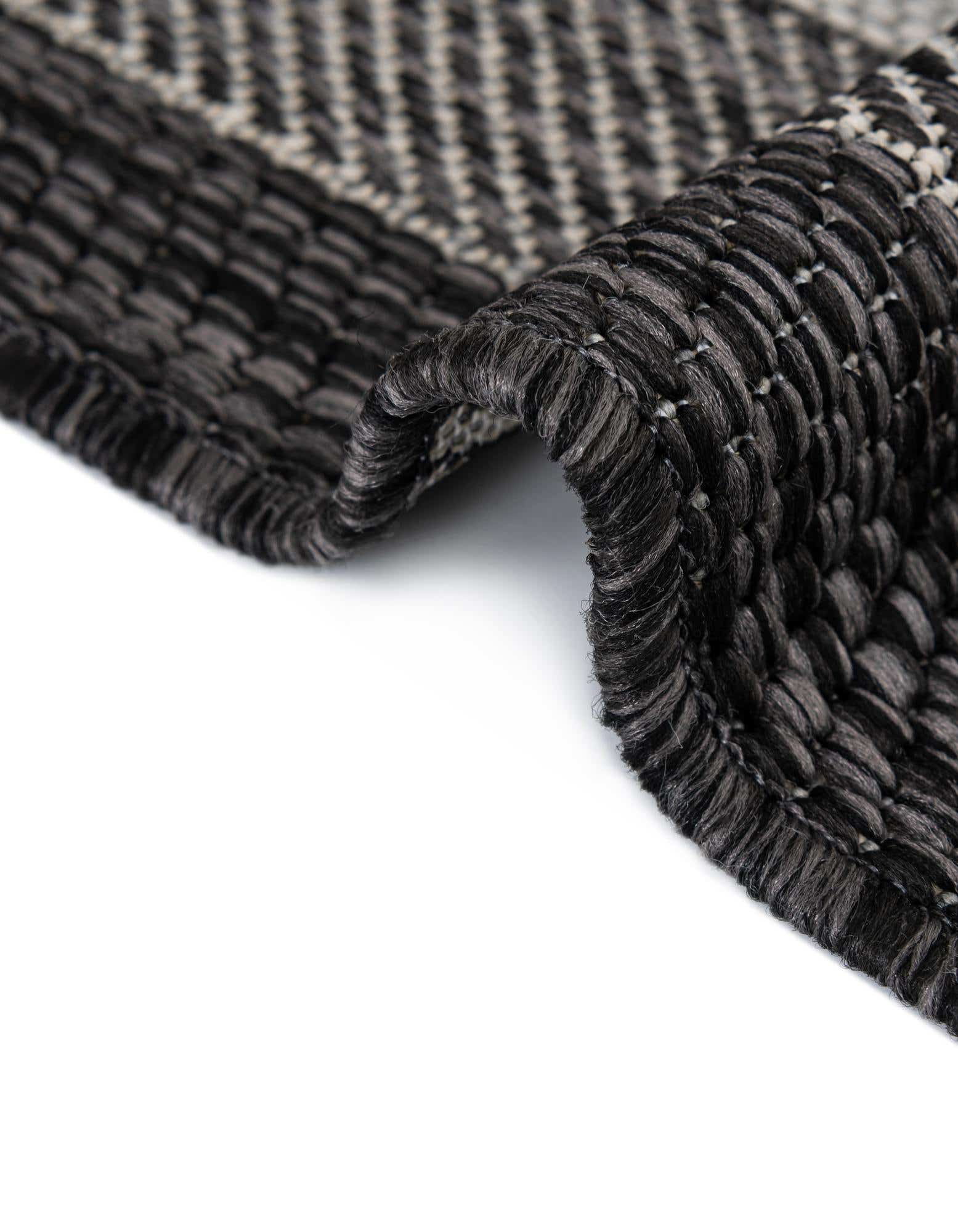 Black 10' x 14' Border Indoor / Outdoor Rug | Rugs.com