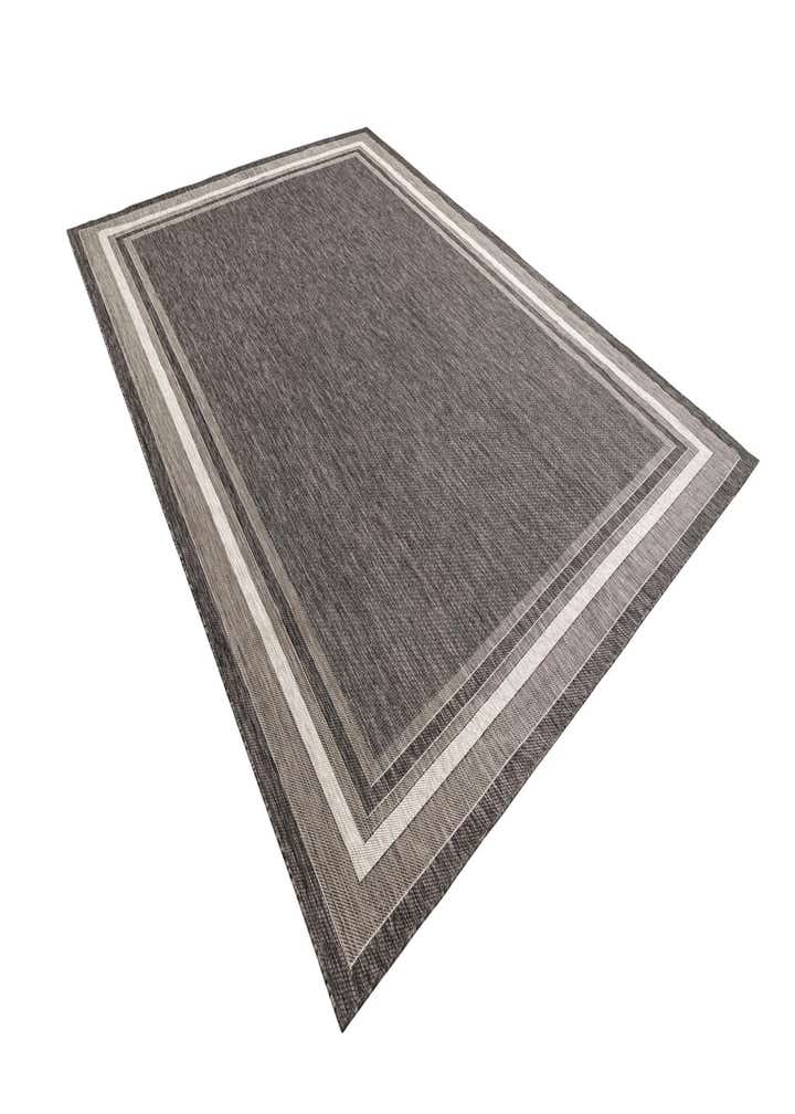 Black 10' x 14' Washable Border Indoor / Outdoor Rug | Rugs.com