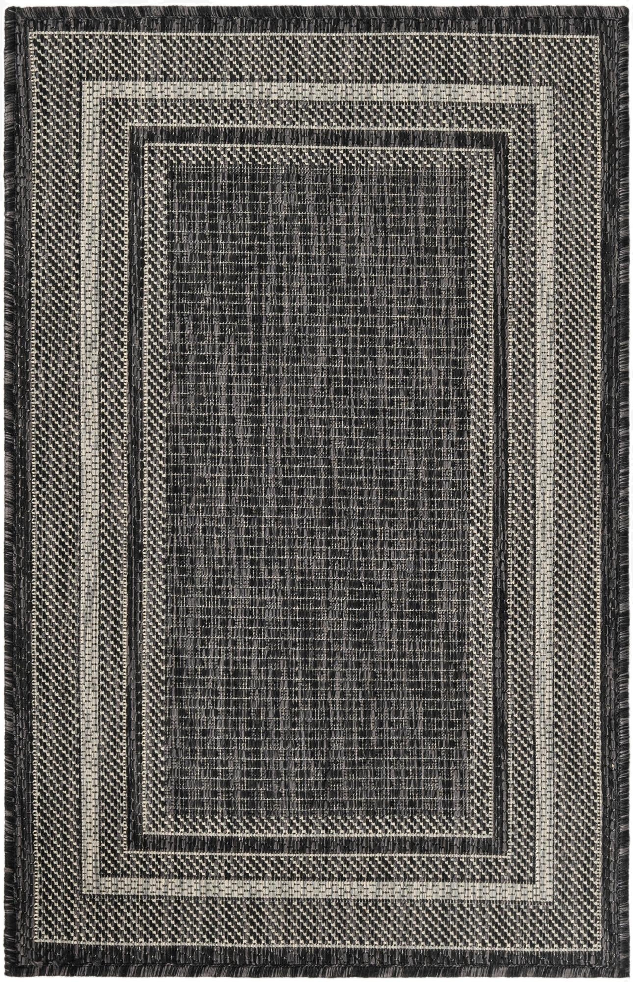  2' x 3' 1  Washable Border Indoor / Outdoor Rug